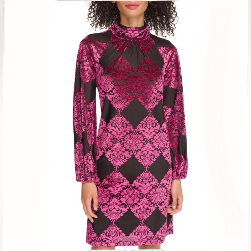 Vince Camuto Velvet Burnout Mini Dress